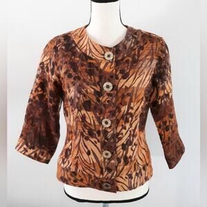 Coldwater Creek Floral Burnout Jacket